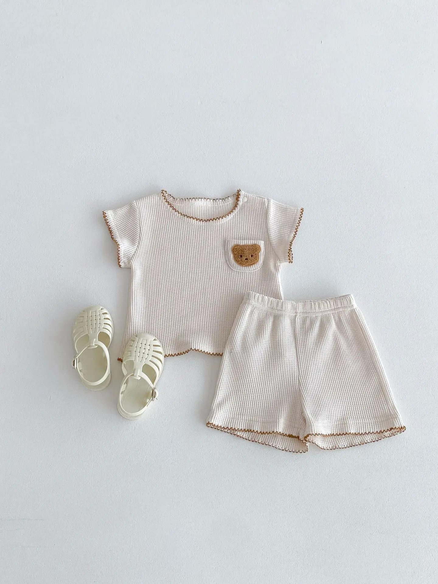 2024 Korean Style Boys White Bear Embroidered Suit — feature 23