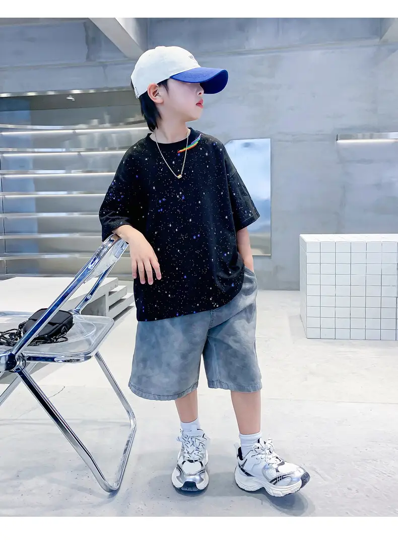 Boys Starry Sky T-Shirt 2026 Starry Blue Short Sleeve — feature 15