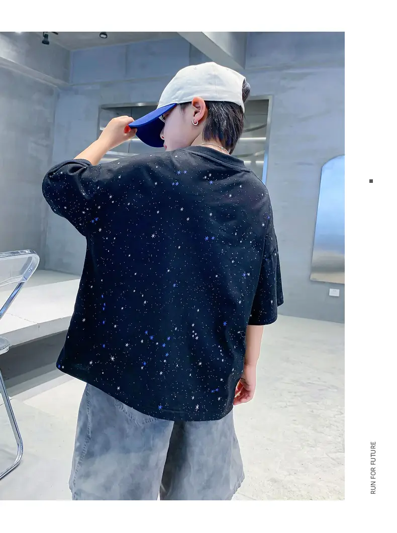Boys Starry Sky T-Shirt 2026 Starry Blue Short Sleeve — feature 16