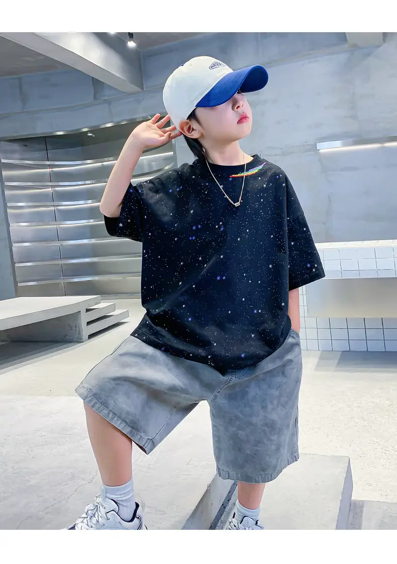 Boys Starry Sky T-Shirt 2026 Starry Blue Short Sleeve — feature 17