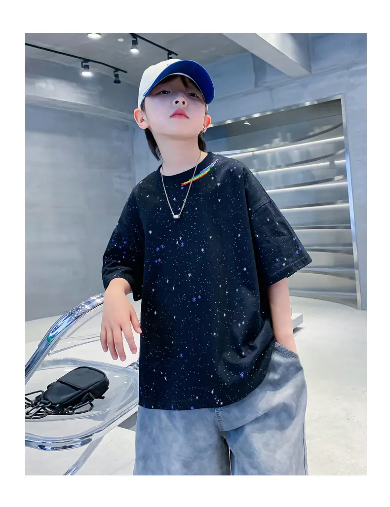 Boys Starry Sky T-Shirt 2026 Starry Blue Short Sleeve — feature 18