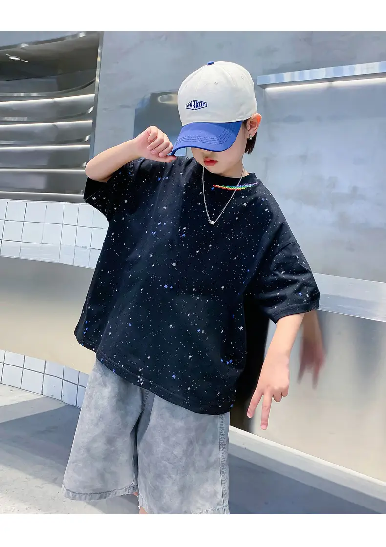 Boys Starry Sky T-Shirt 2026 Starry Blue Short Sleeve — feature 19