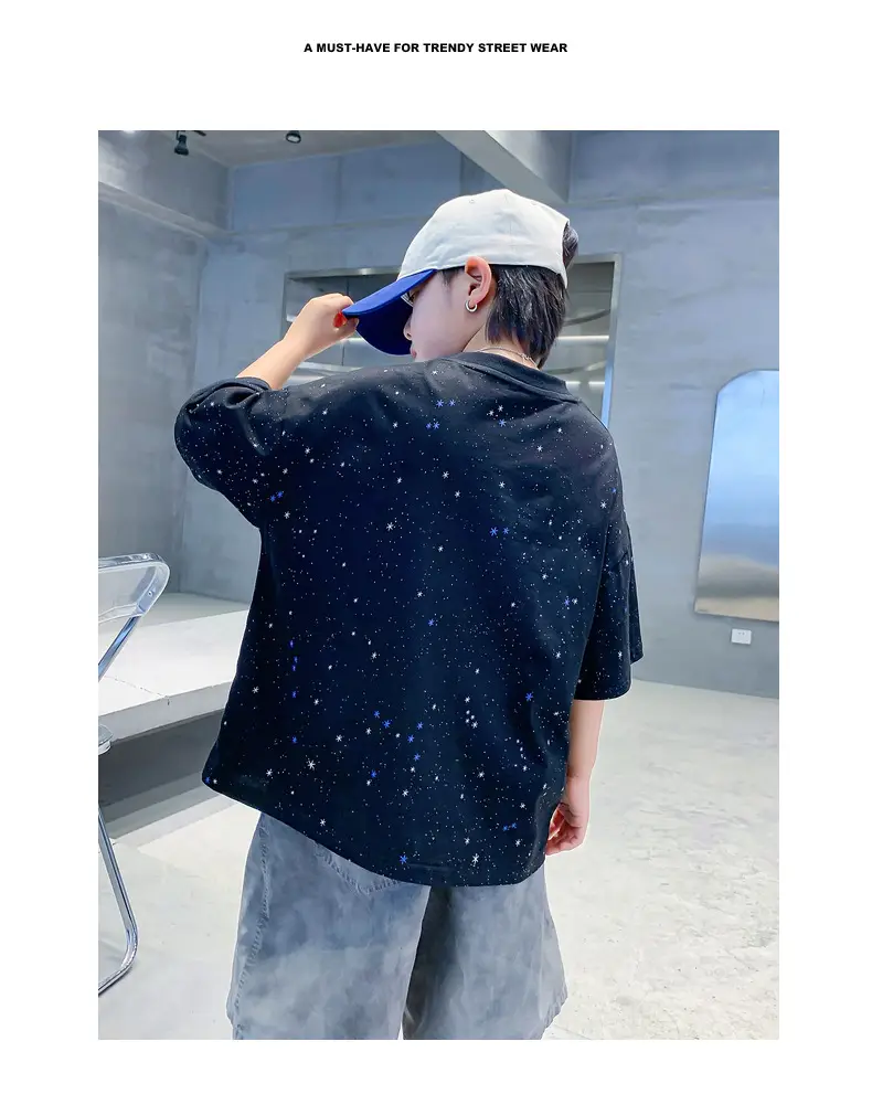 Boys Starry Sky T-Shirt 2026 Starry Blue Short Sleeve — feature 2