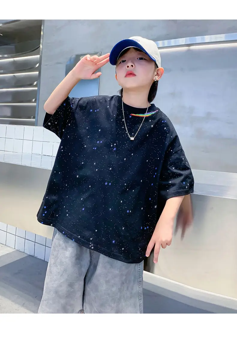 Boys Starry Sky T-Shirt 2026 Starry Blue Short Sleeve — feature 20