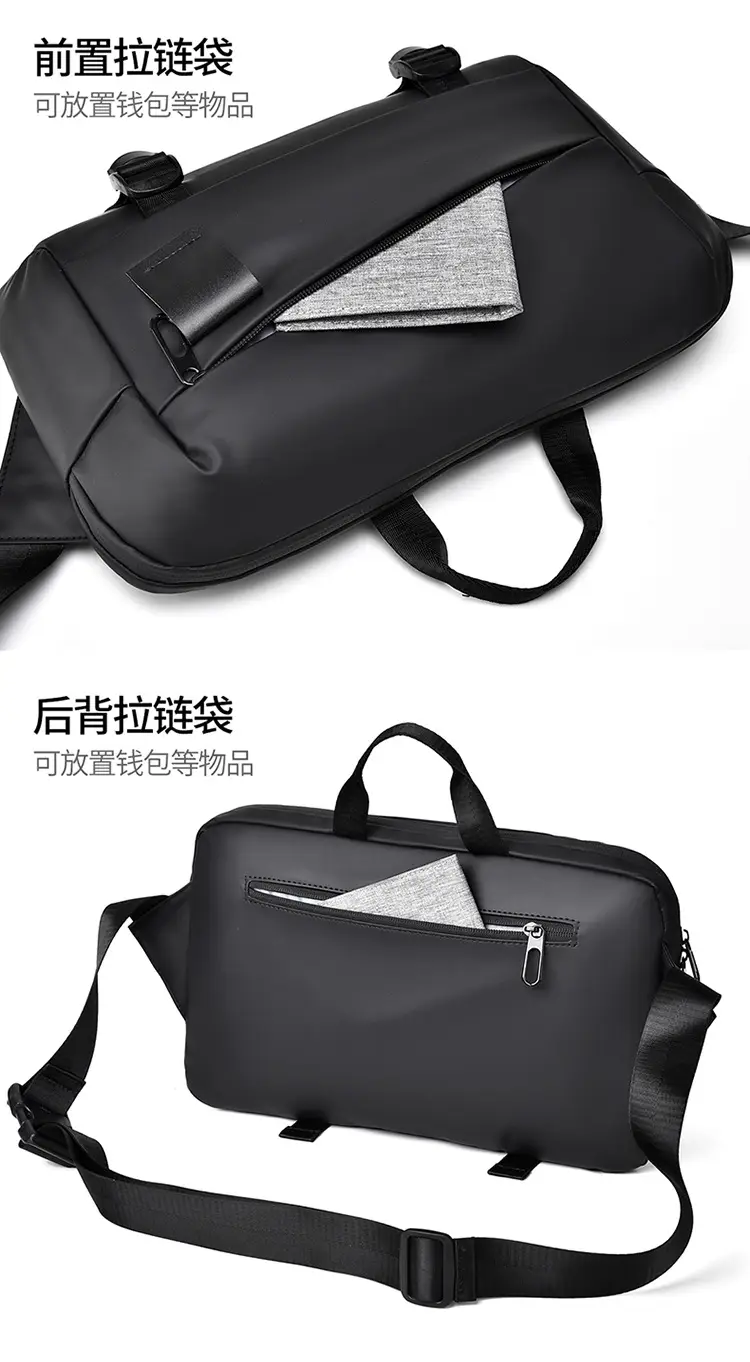 Men's Waterproof Crossbody Bag Large Capacity Black — feature 9