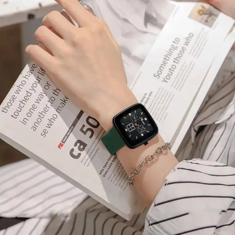 Square Watch with Silicone Strap for Men Women - Image 6