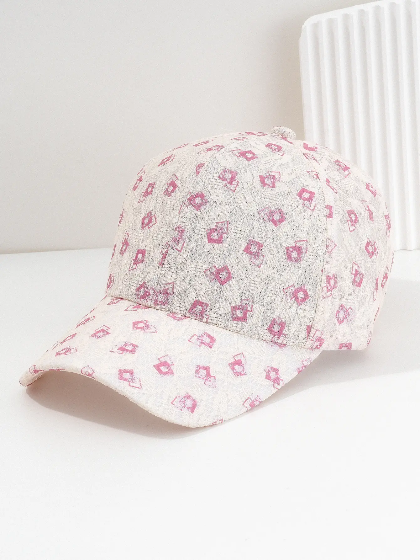 Women's White Diamond Cap with Adjustable Strap — feature 4