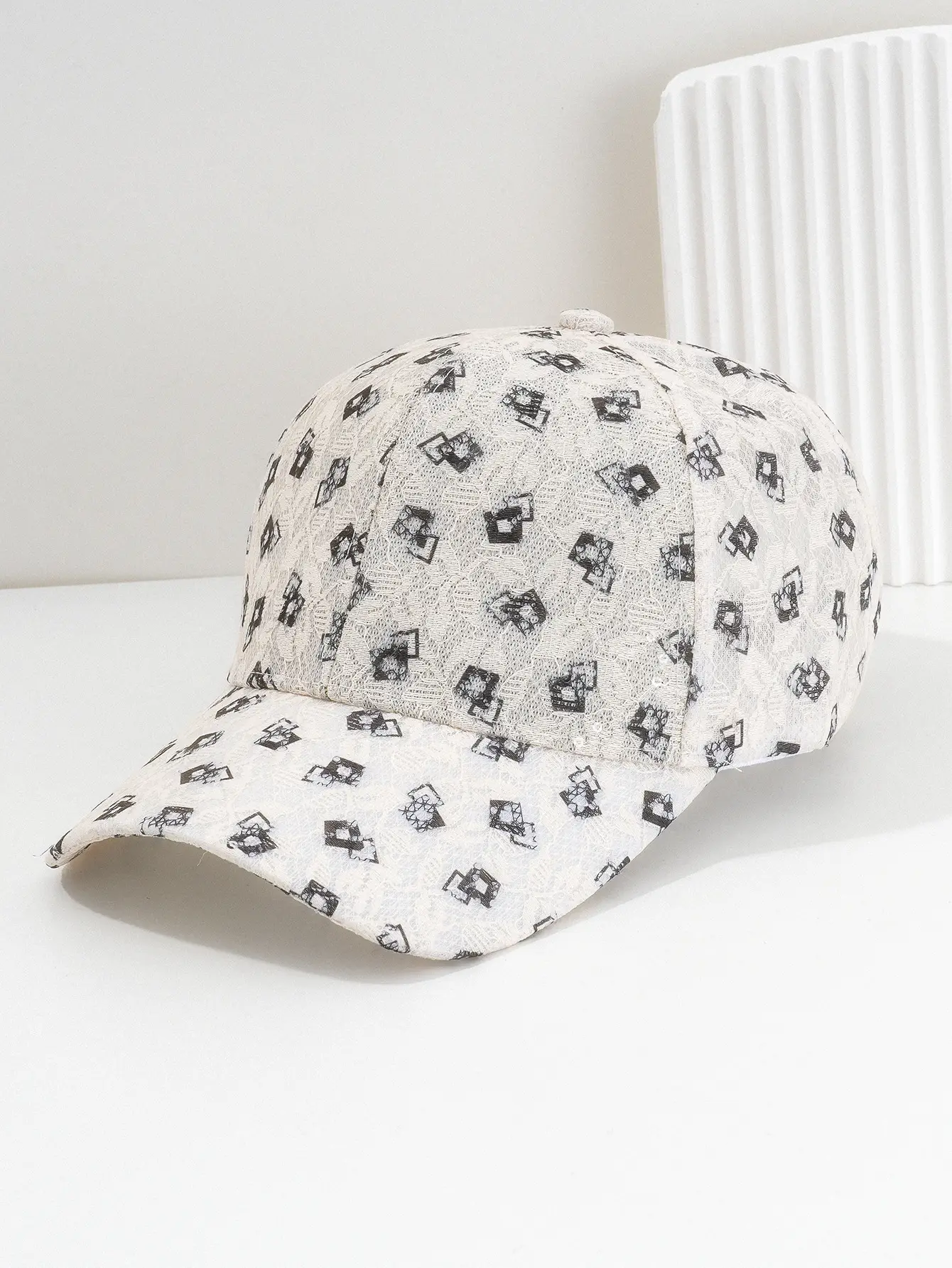 Women's White Diamond Cap with Adjustable Strap — feature 5