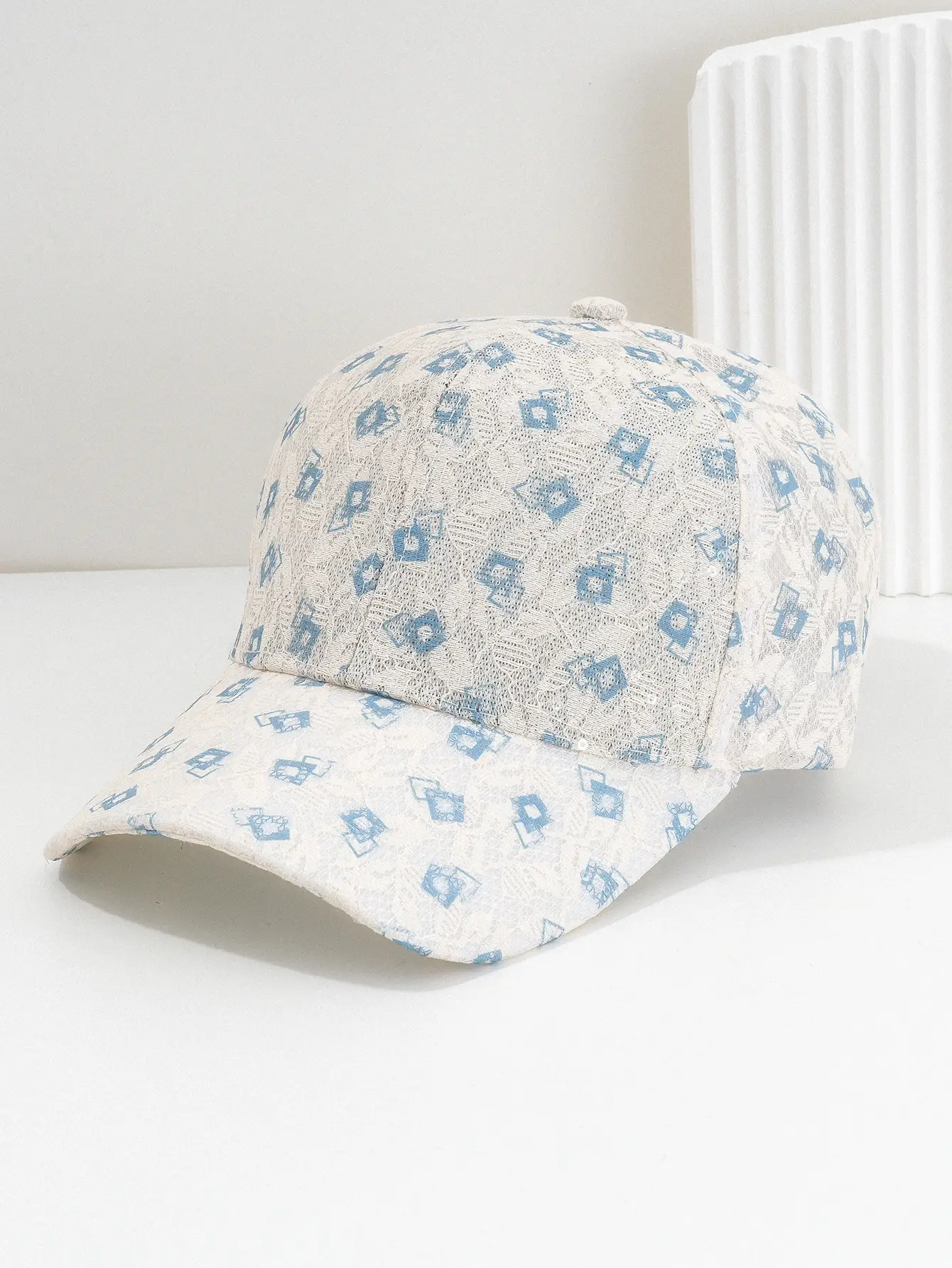 Women's White Diamond Cap with Adjustable Strap — feature 6