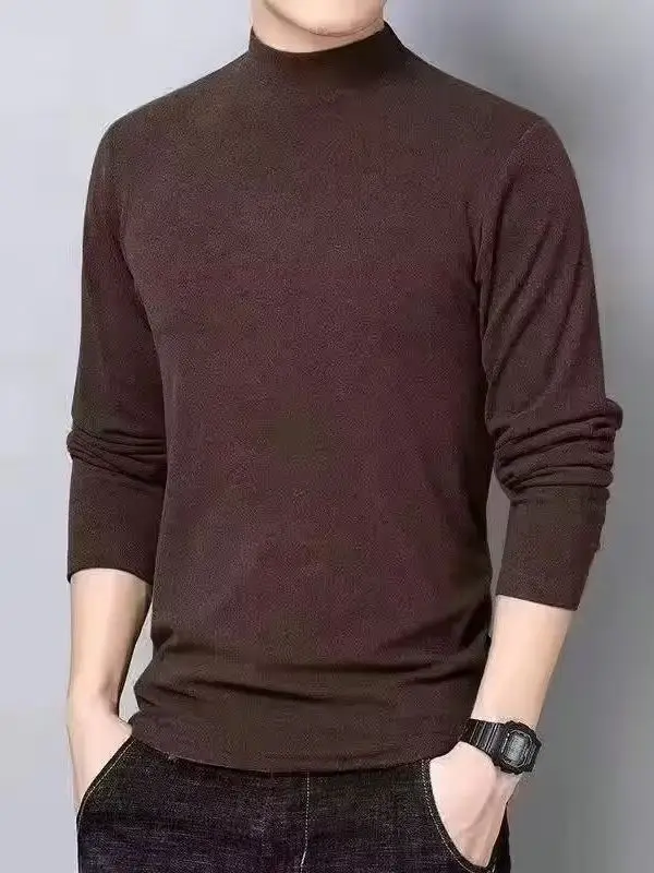 Men's Black Velvet T-Shirt with Half Collar