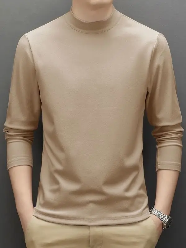 Men's Black Velvet T-Shirt with Half Collar