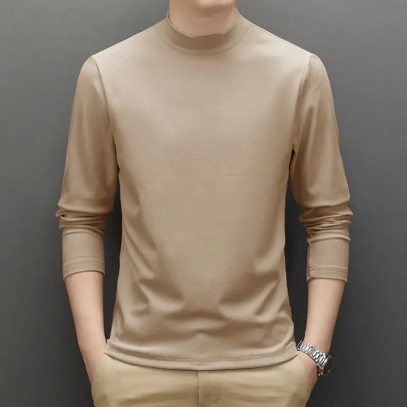 Men's Black Velvet T-Shirt with Half Collar