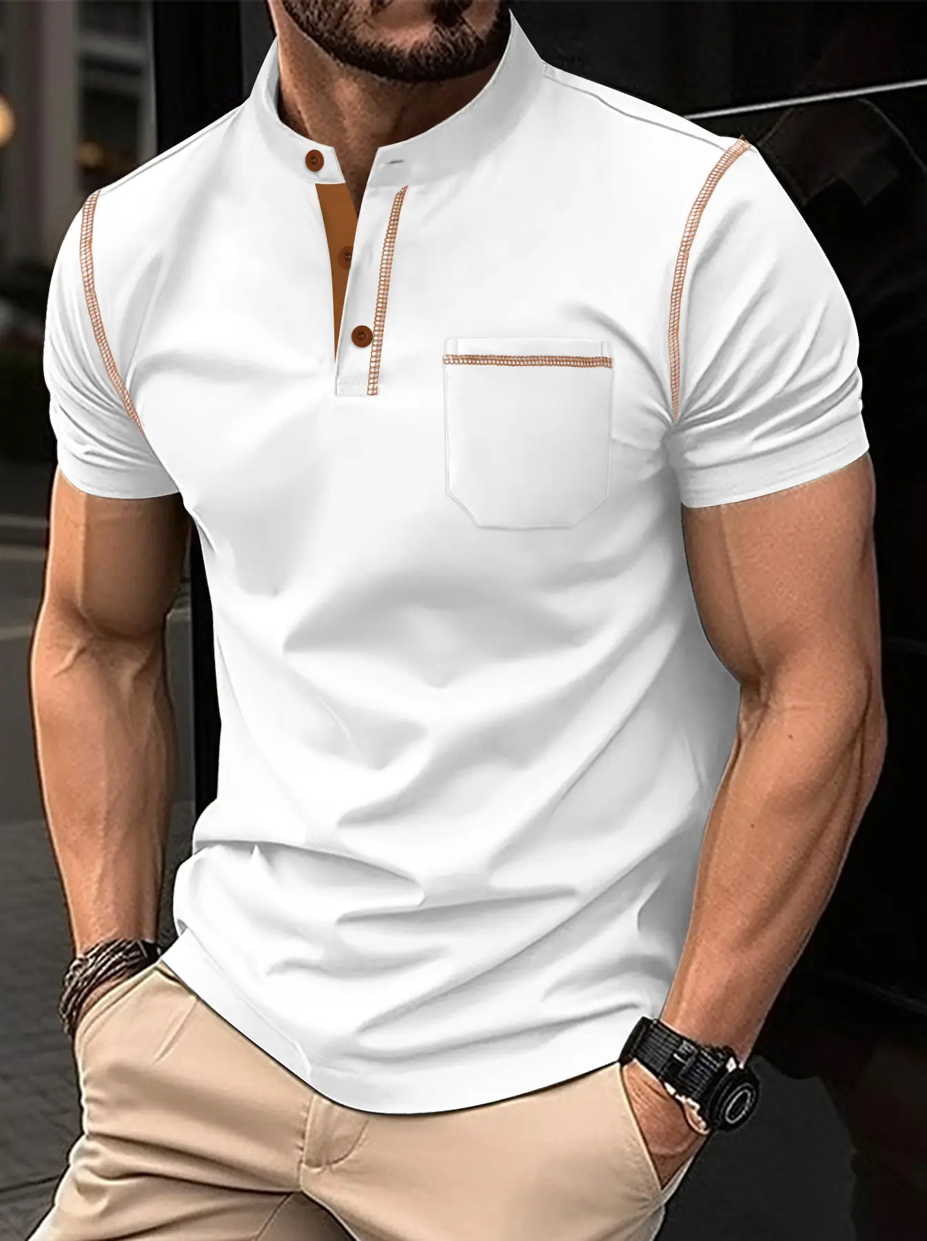 Men's Polo Shirt White Cross-Border 2026 Summer - Image 6