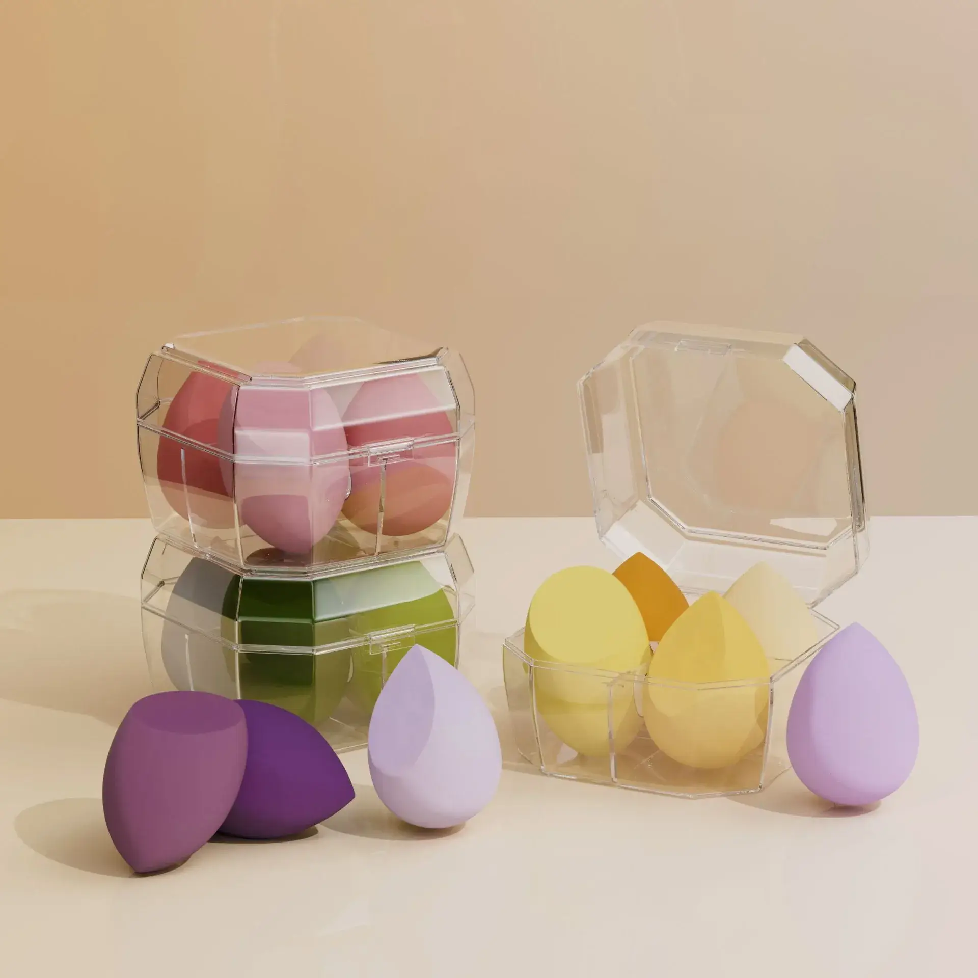 Patent Box 4 Puff Beauty Makeup Egg Air Cushion Powder Puff
