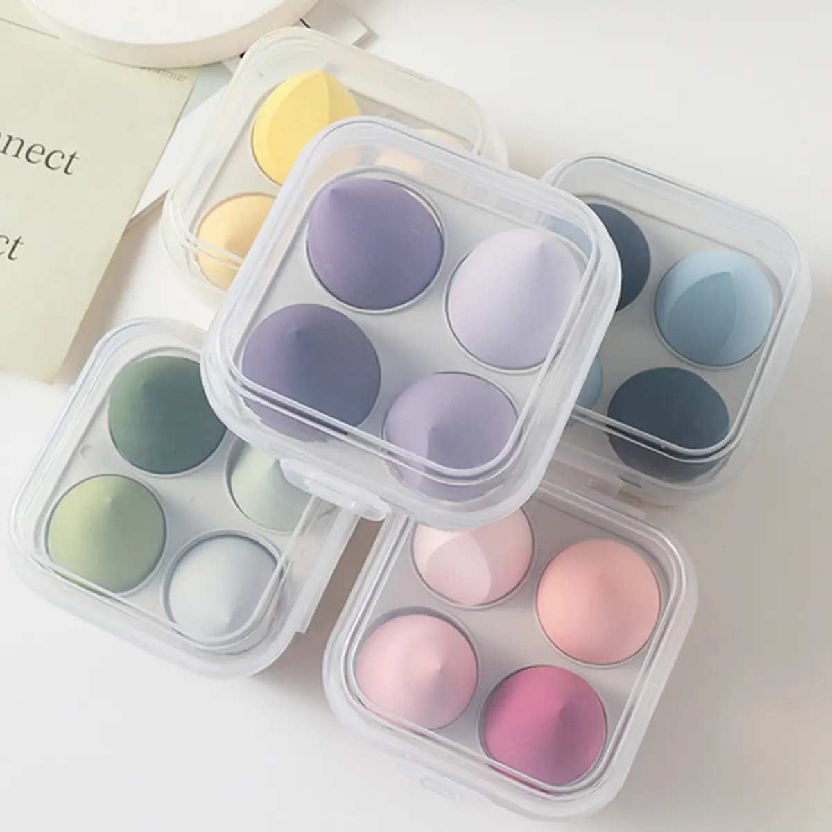 Patent Box 4 Puff Beauty Makeup Egg Air Cushion Powder Puff — feature 1