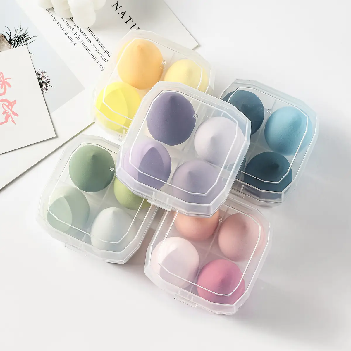 Patent Box 4 Puff Beauty Makeup Egg Air Cushion Powder Puff — feature 6