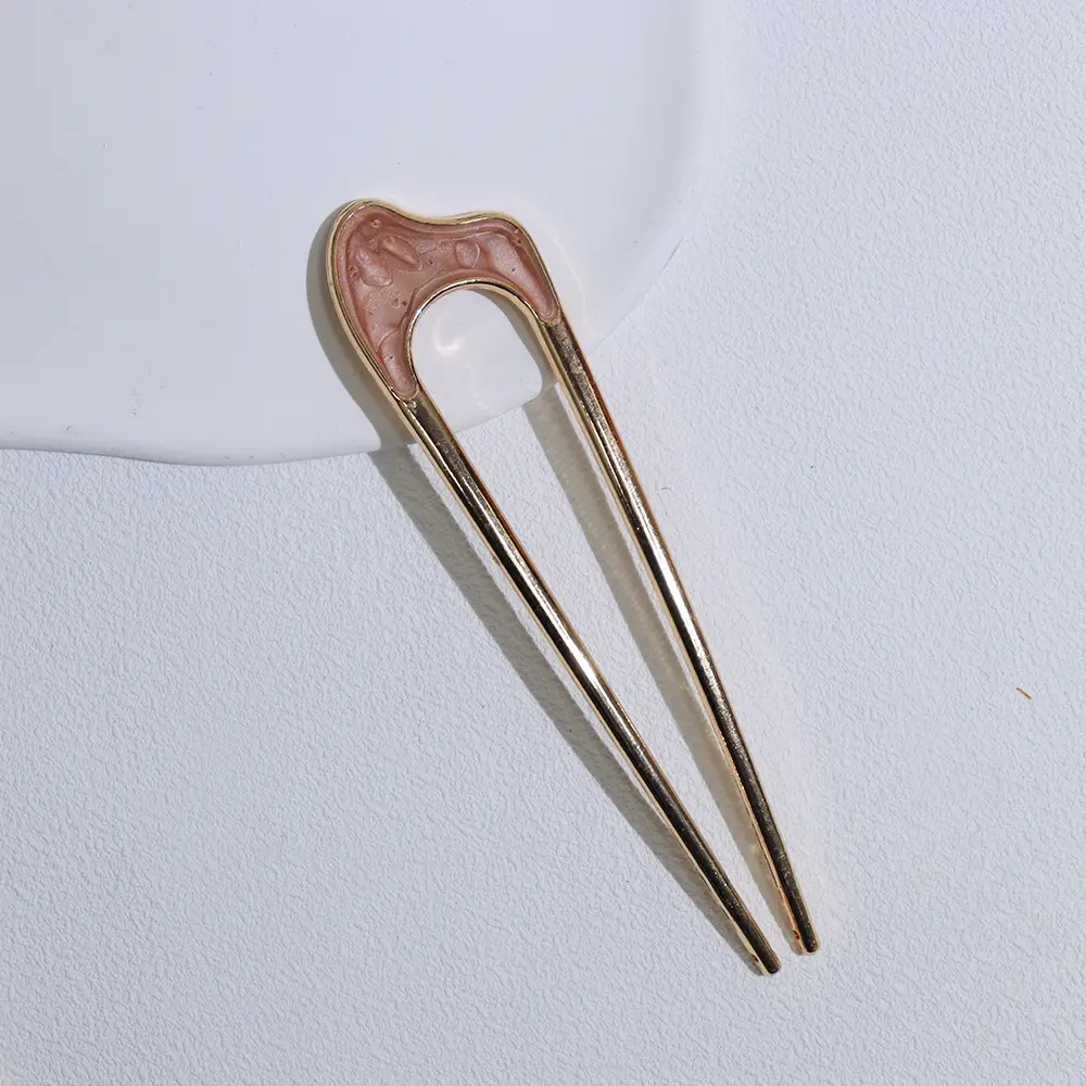 Minimalist U-Shaped Hairpin with Pearls - Image 2