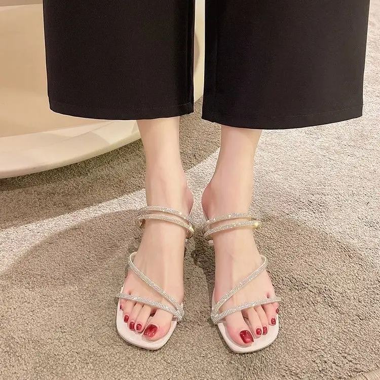 Women's Transparent Rhinestone Heel Sandals 2024 - Image 4