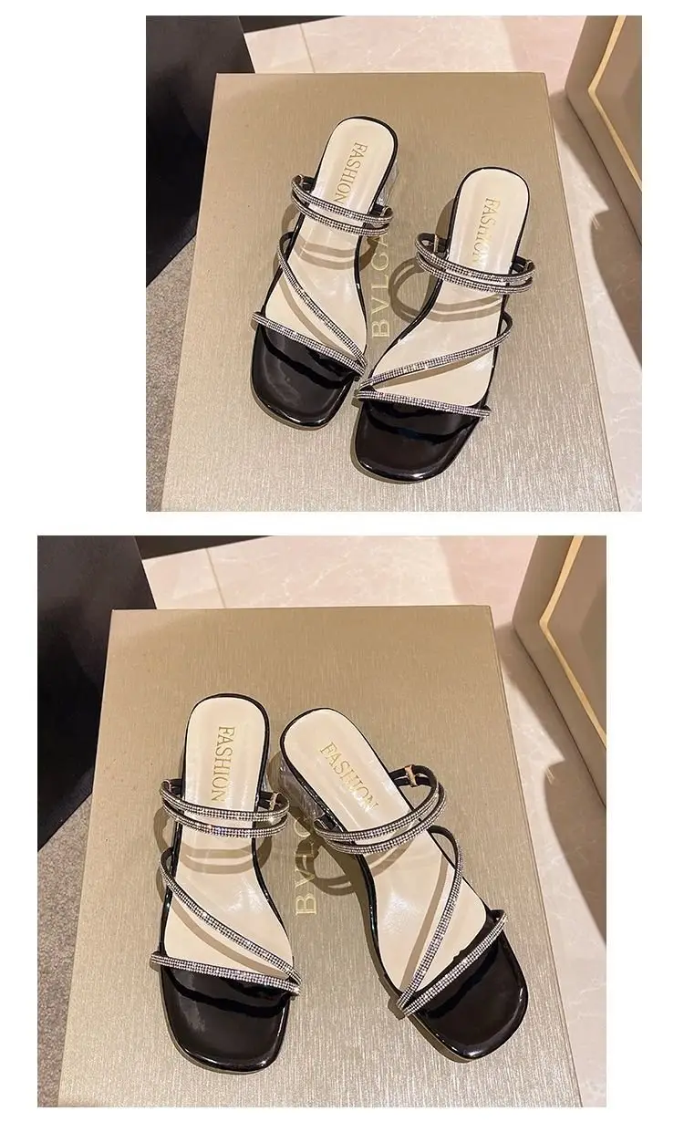 Women's Transparent Rhinestone Heel Sandals 2024 — feature 6