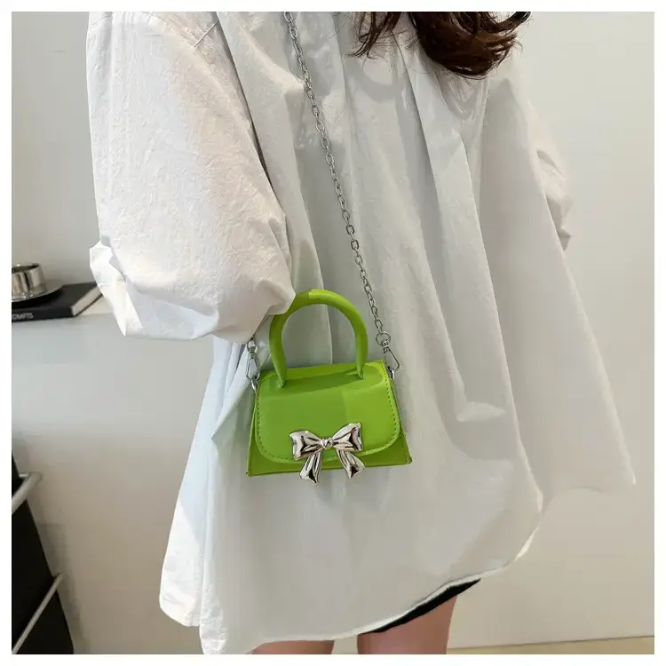 2024 Bow Mini Square Bag Women Black Purple Chain Crossbody — feature 15