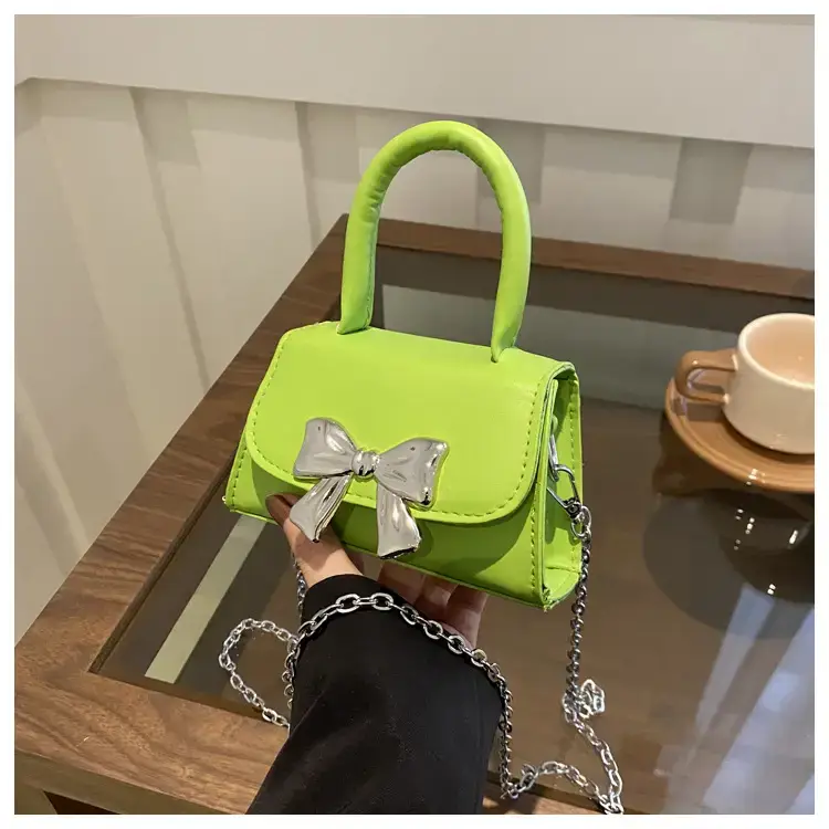 2024 Bow Mini Square Bag Women Black Purple Chain Crossbody — feature 20