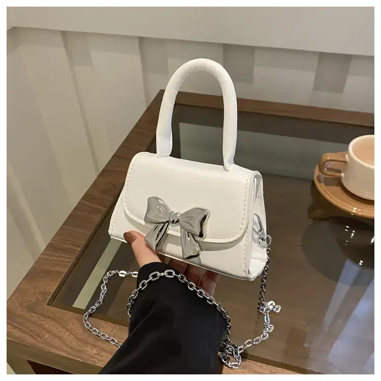 2024 Bow Mini Square Bag Women Black Purple Chain Crossbody — feature 23