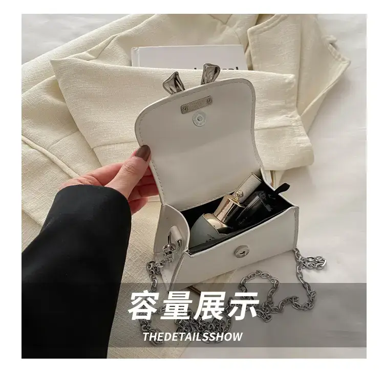 2024 Bow Mini Square Bag Women Black Purple Chain Crossbody — feature 6