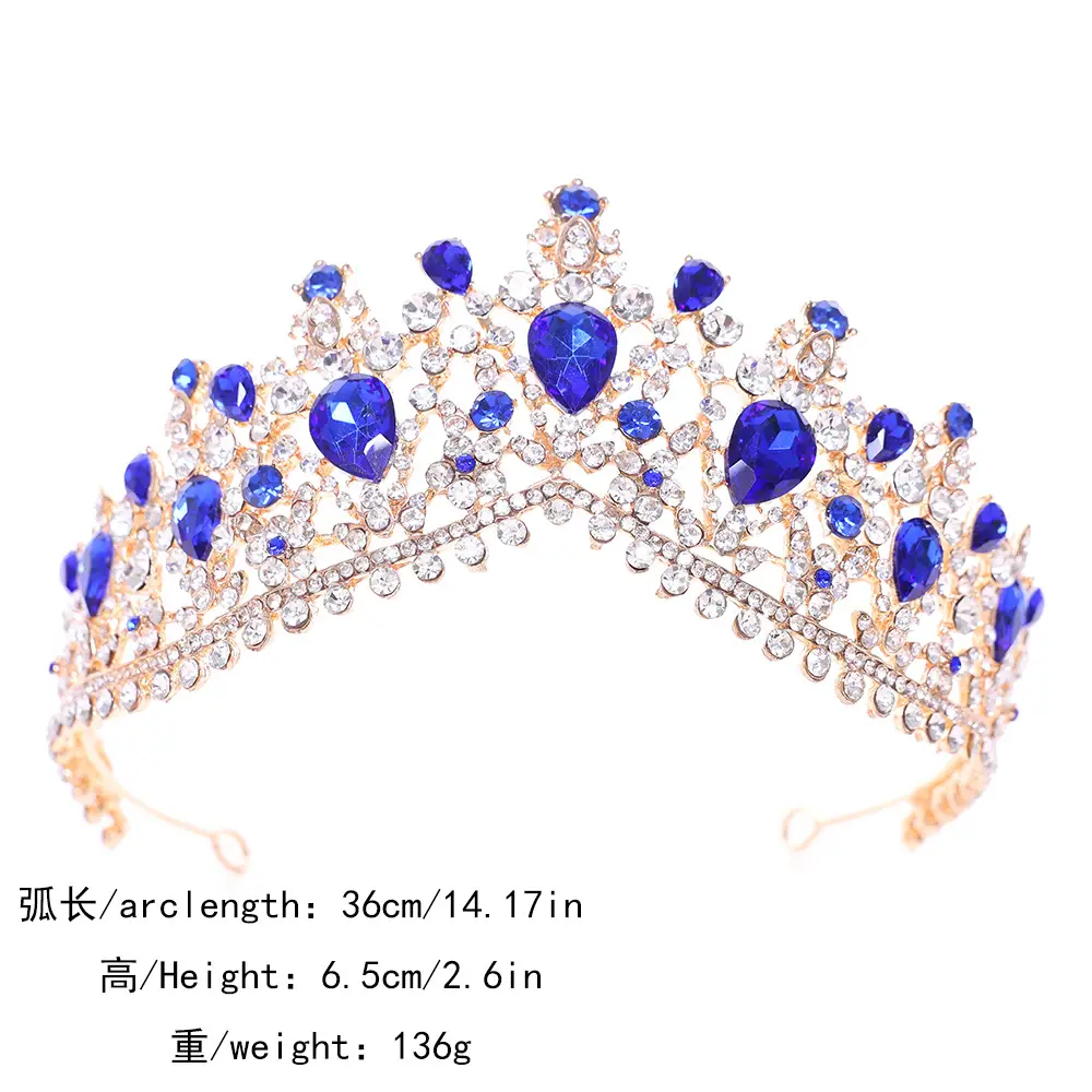 Elegant Purple Crystal Bridal Tiara Crown