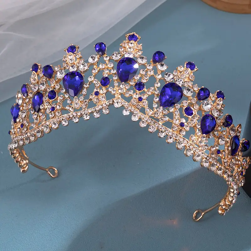 Elegant Purple Crystal Bridal Tiara Crown — feature 5