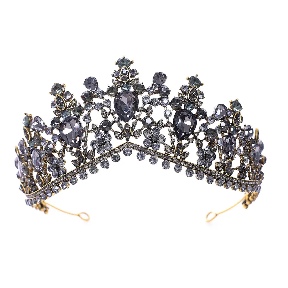 Elegant Purple Crystal Bridal Tiara Crown