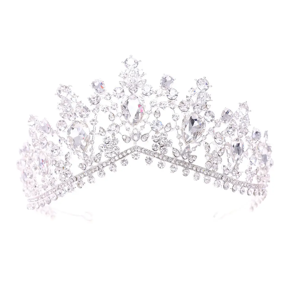 Elegant Purple Crystal Bridal Tiara Crown