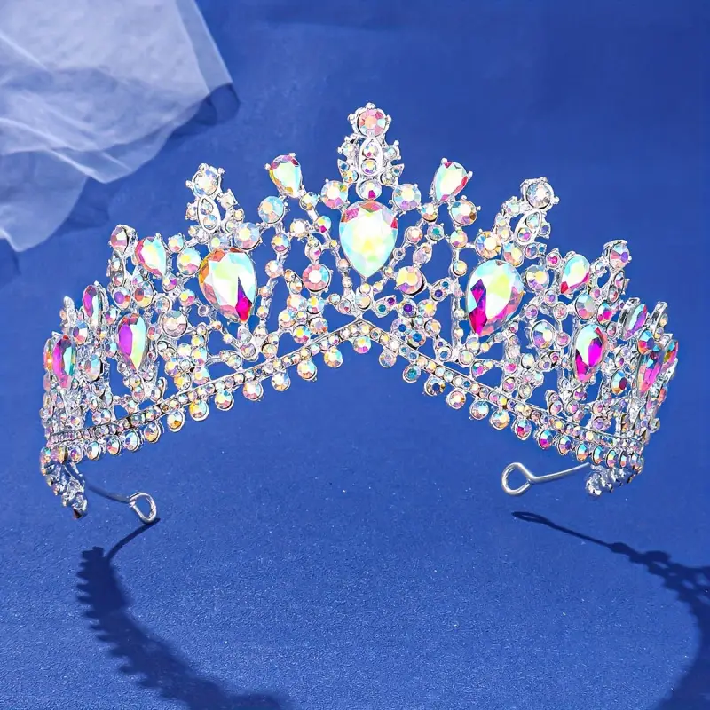 Elegant Purple Crystal Bridal Tiara Crown