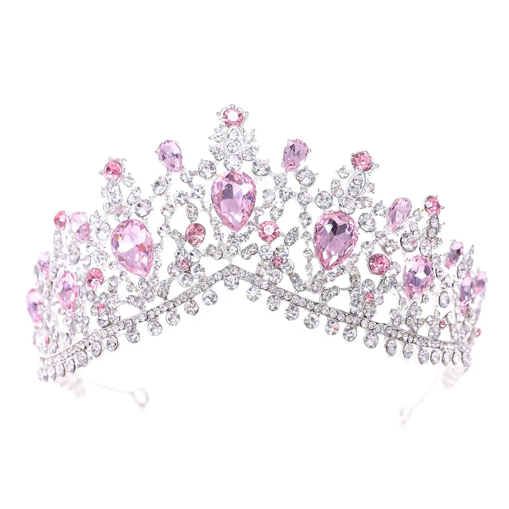 Elegant Purple Crystal Bridal Tiara Crown
