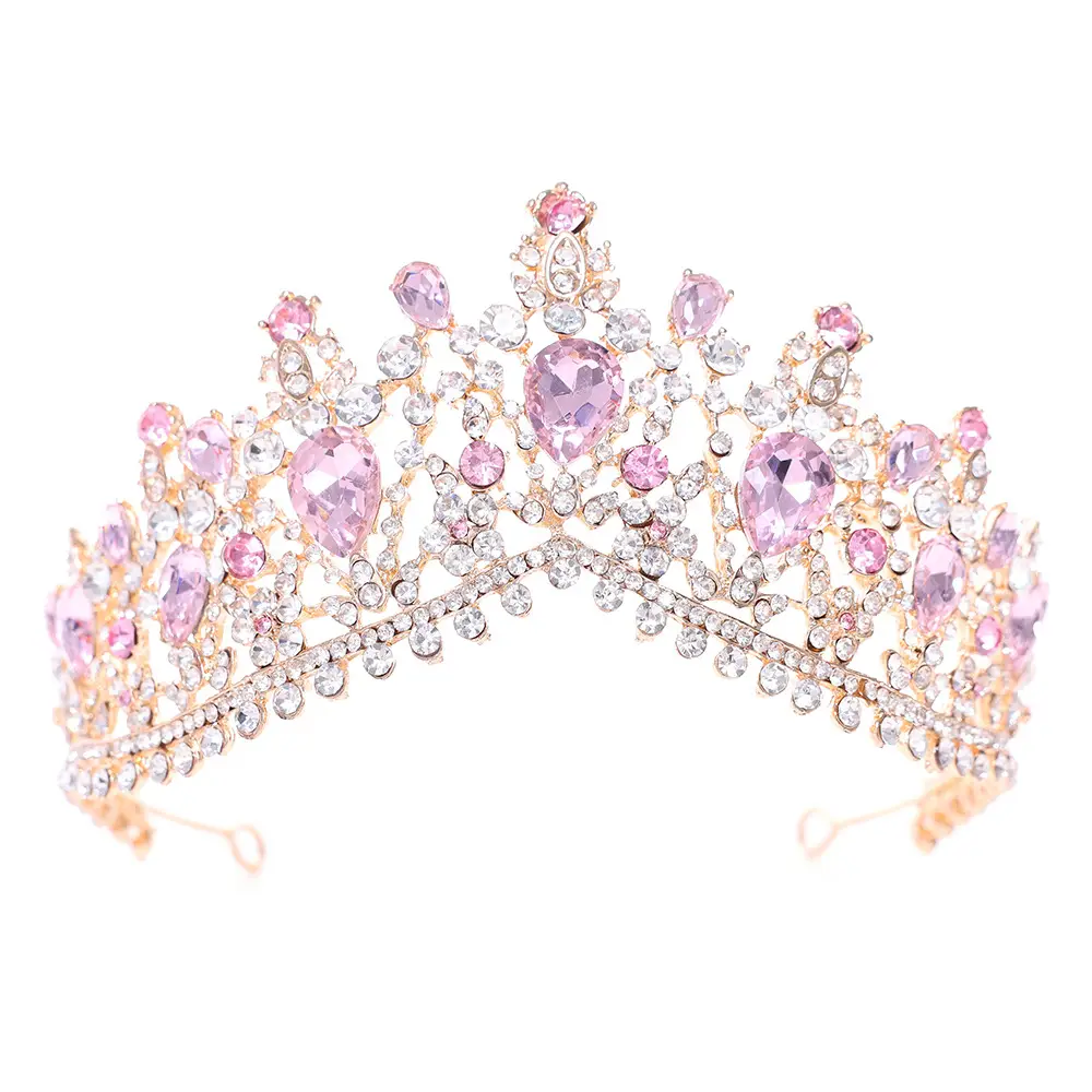 Elegant Purple Crystal Bridal Tiara Crown