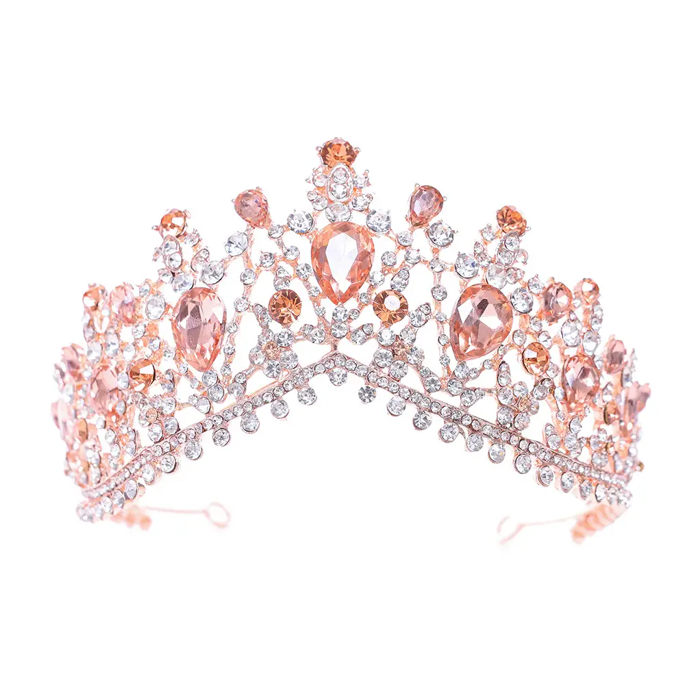 Elegant Purple Crystal Bridal Tiara Crown