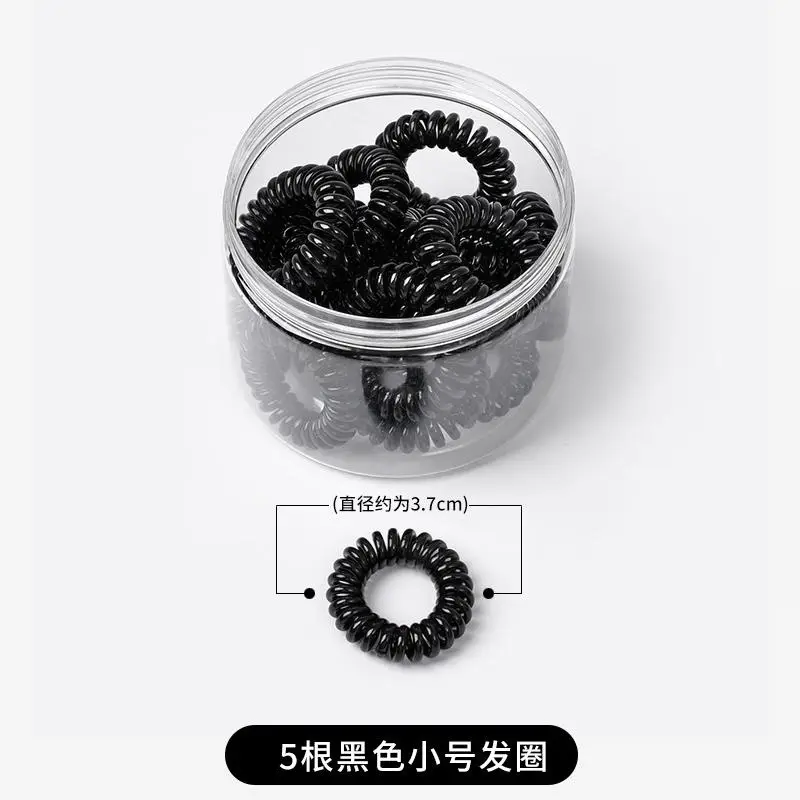 Black Rubber Hair Rope for Women Small Size - Image 6