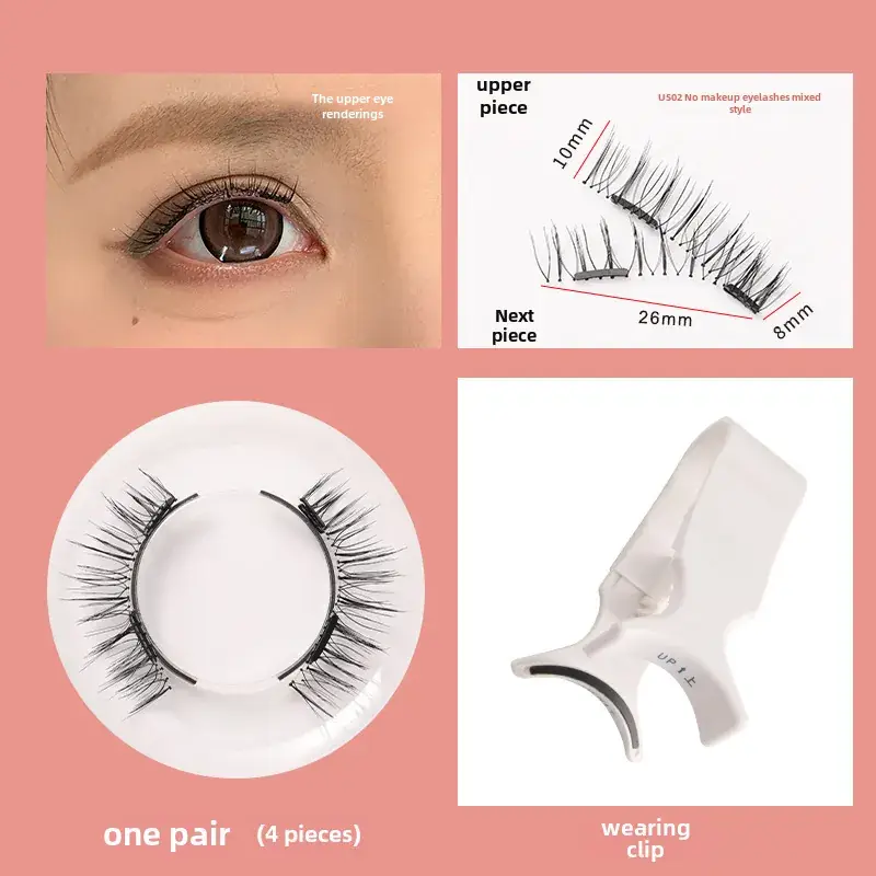 Magnetic False Eyelashes with Curler & Glue-Free Design