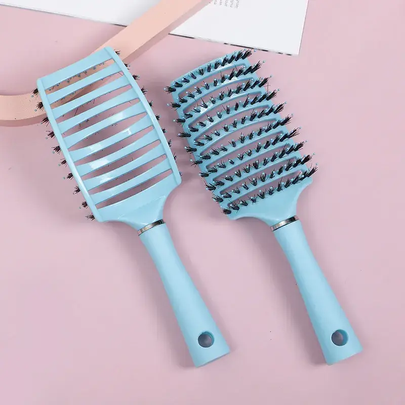 Purple Multi-Color Fluffy Hair Comb for Styling & Massage - Image 11