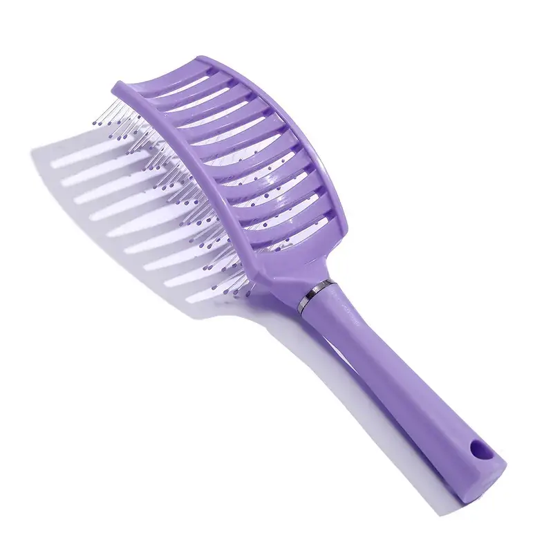 Purple Multi-Color Fluffy Hair Comb for Styling & Massage - Image 12