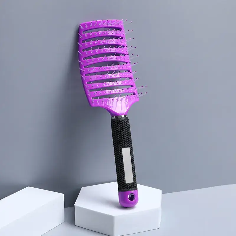 Purple Multi-Color Fluffy Hair Comb for Styling & Massage - Image 15