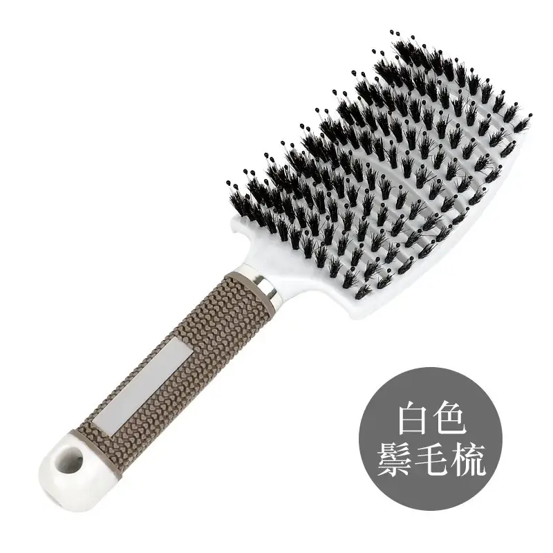 Purple Multi-Color Fluffy Hair Comb for Styling & Massage - Image 2