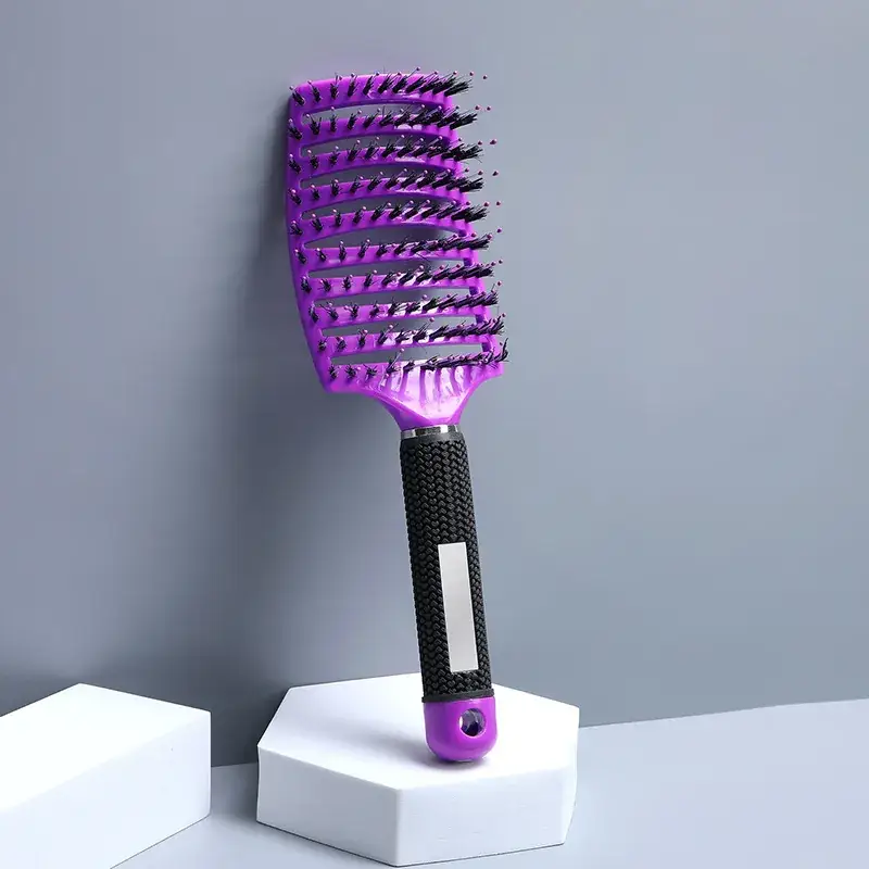 Purple Multi-Color Fluffy Hair Comb for Styling & Massage - Image 21