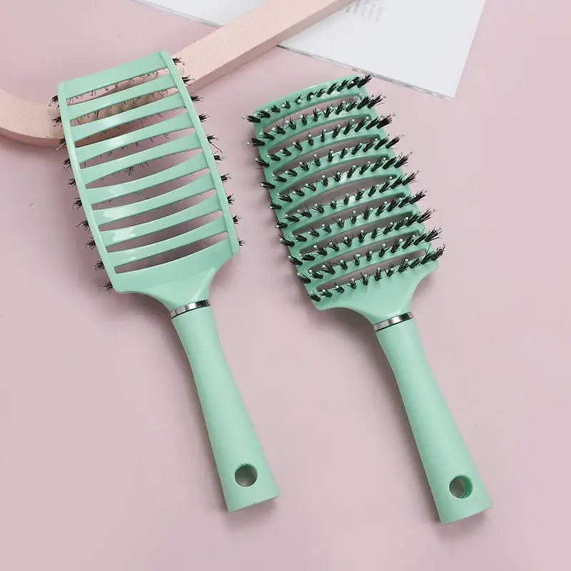 Purple Multi-Color Fluffy Hair Comb for Styling & Massage - Image 8
