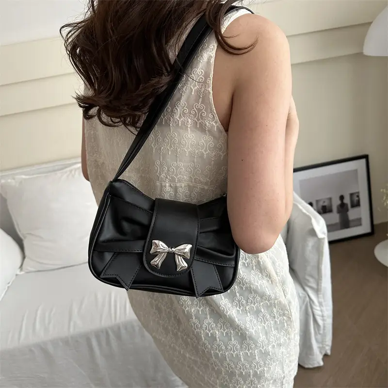 Black Bowknot Crossbody Bag for Women 2026 - Image 2