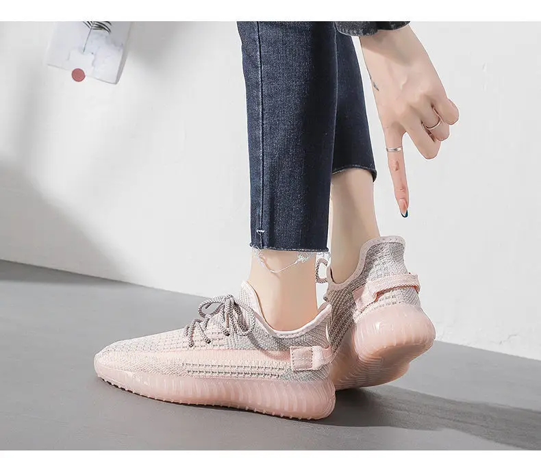 Women's White Flying Woven Casual Sneakers 2024 — feature 1