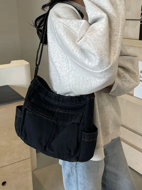 Denim Shoulder Bag Women Large Capacity Crossbody - Image 6