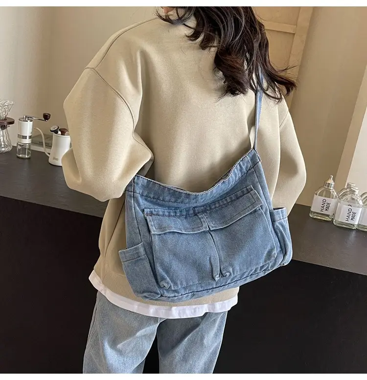 Denim Shoulder Bag Women Large Capacity Crossbody — feature 9
