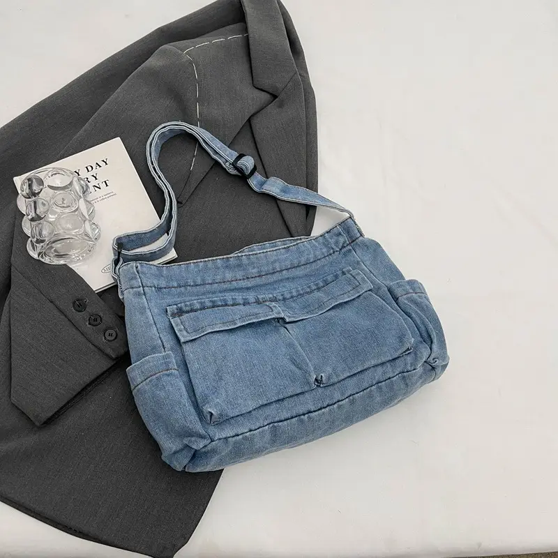 Denim Shoulder Bag Women Large Capacity Crossbody - Image 3