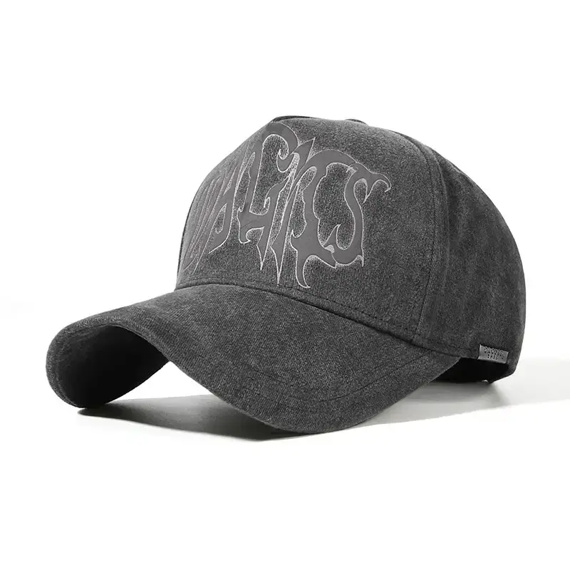 Vintage Rock Gray Duckbill Cap with Patch - Image 6