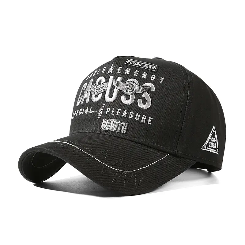 Men's Black Baseball Cap Big Head Outdoor Windproof - Image 8